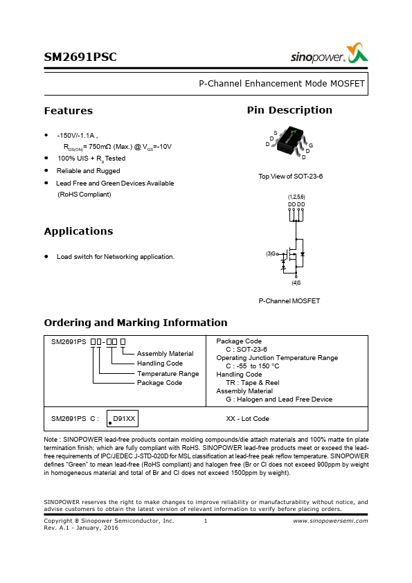 SM2691PSC Sinopower