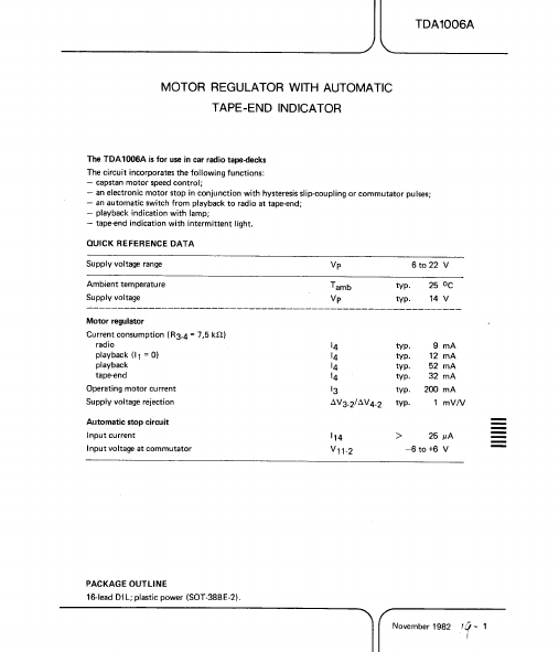 <?=TDA1006A?> डेटा पत्रक पीडीएफ