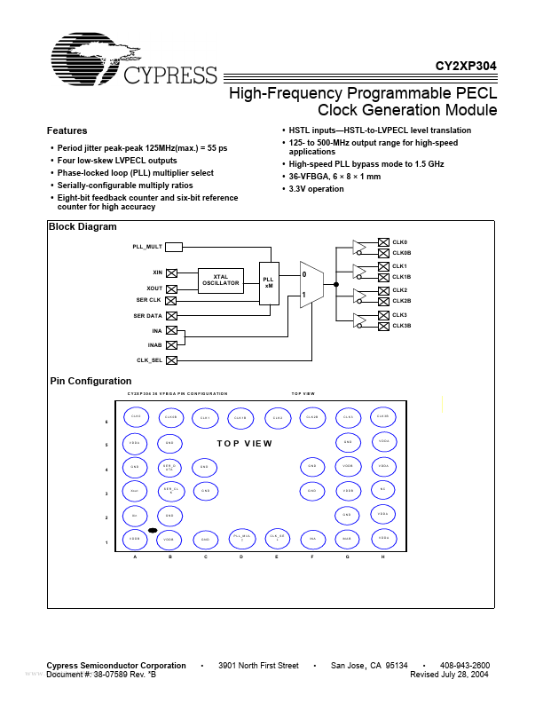 CY2XP304 Cypress Semiconductor