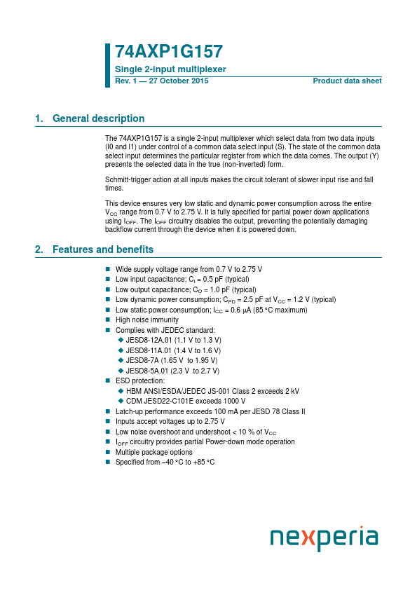 74AXP1G157 nexperia
