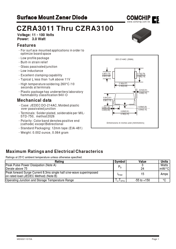 CZRA3020 Comchip Technology