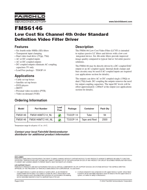 FMS6146MTC14 Fairchild Semiconductor