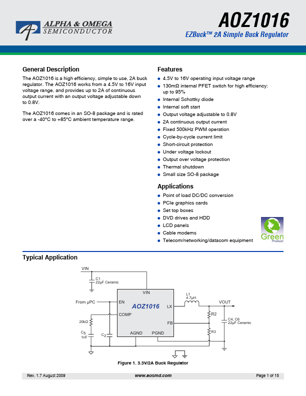 AOZ1016 Alpha & Omega Semiconductors