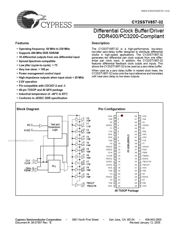 CY2SSTV857-32 Cypress Semiconductor