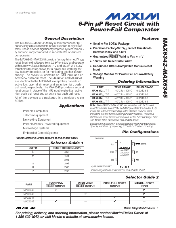 MAX6344 Maxim Integrated Products