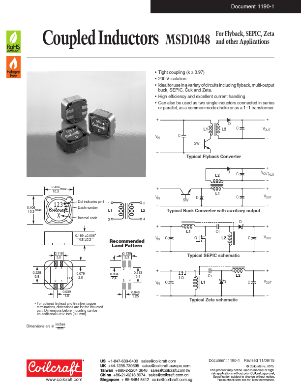 MSD1048-103ME Coilcraft