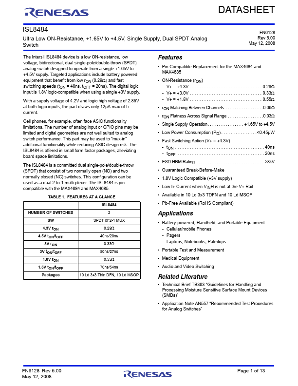 ISL8484 Renesas