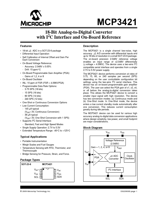 MCP3421 Microchip Technology