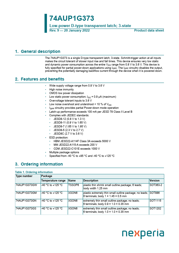 74AUP1G373 nexperia