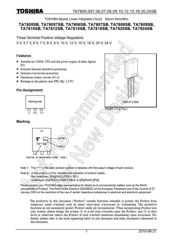 TA7812SB Toshiba