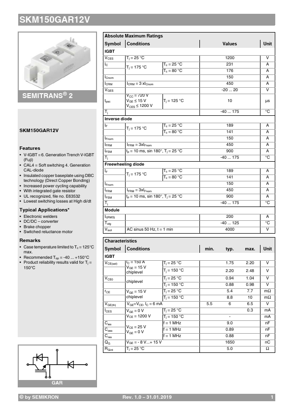 SKM150GAR12V