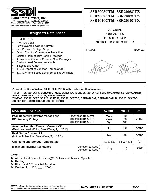 <?=SSR2010CTM?> डेटा पत्रक पीडीएफ