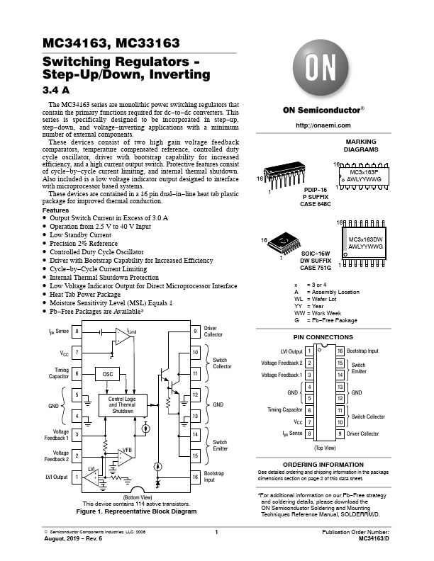 MC34163 ON Semiconductor