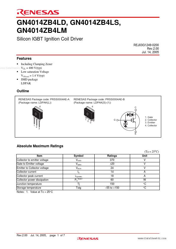 GN4014ZB4LS Renesas Technology