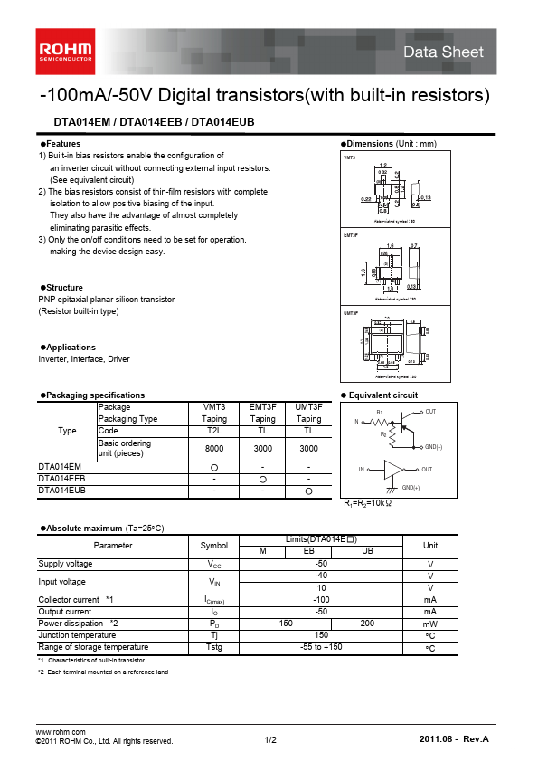 DTA014EEB Rohm