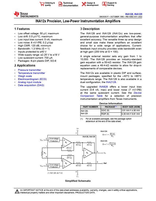 INA129U Texas Instruments