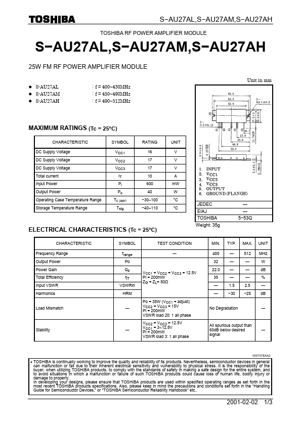 S-AU27AH Toshiba Semiconductor