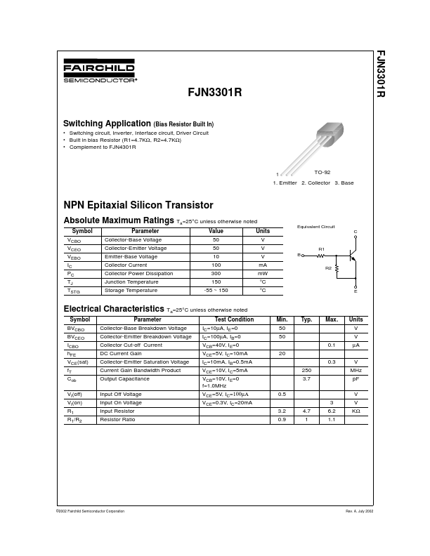 <?=FJN3301R?> डेटा पत्रक पीडीएफ