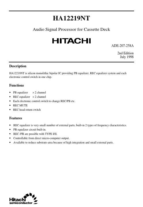 HA12219NT Hitachi Semiconductor