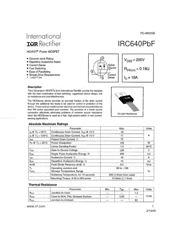 IRC640PBF International Rectifier