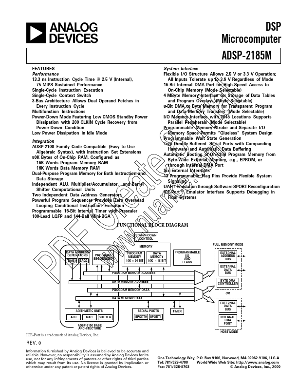 <?=ADSP-2185M?> डेटा पत्रक पीडीएफ