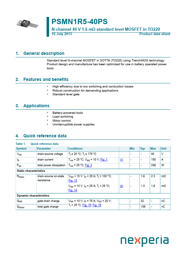 PSMN1R5-40PS