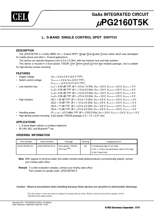 <?=UPG2160T5K?> डेटा पत्रक पीडीएफ