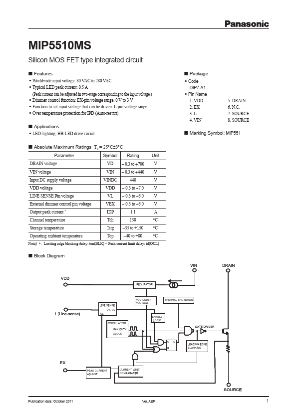 <?=MIP5510MS?> डेटा पत्रक पीडीएफ