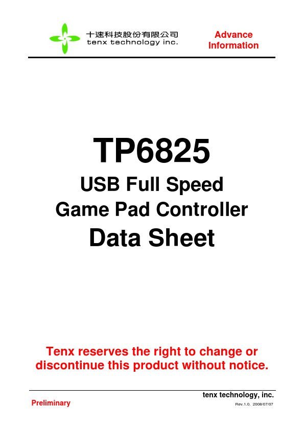 TP6825 Tenx