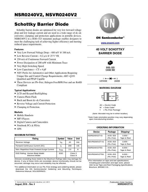 NSR0240V2 ON Semiconductor