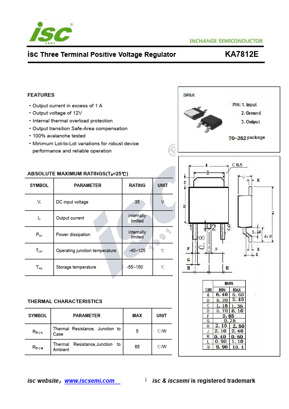 KA7812E Inchange Semiconductor