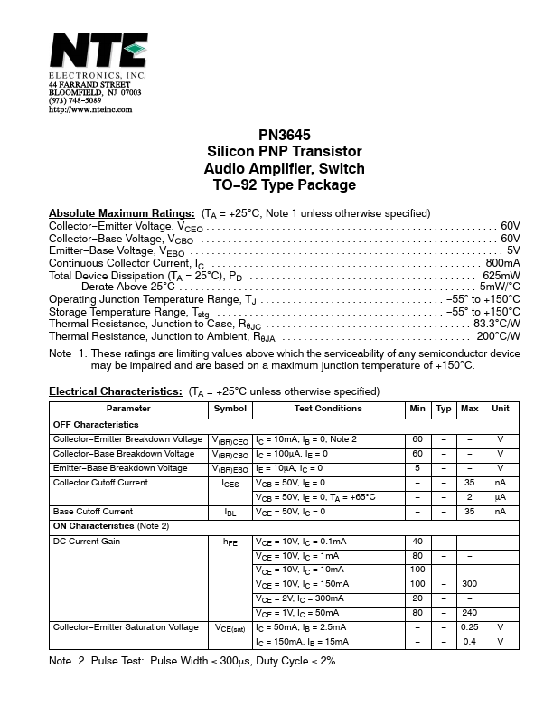 <?=PN3645?> डेटा पत्रक पीडीएफ