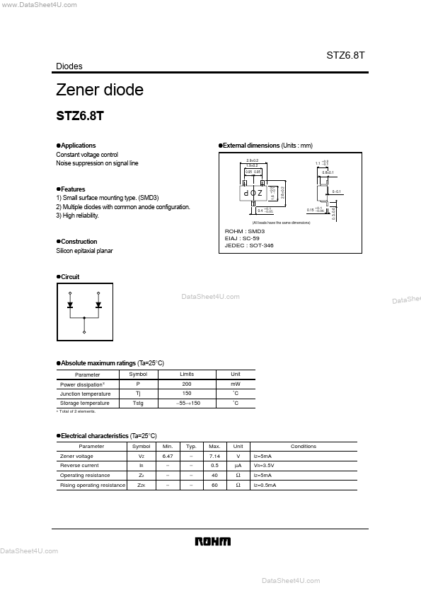 <?=STZ6.8T?> डेटा पत्रक पीडीएफ