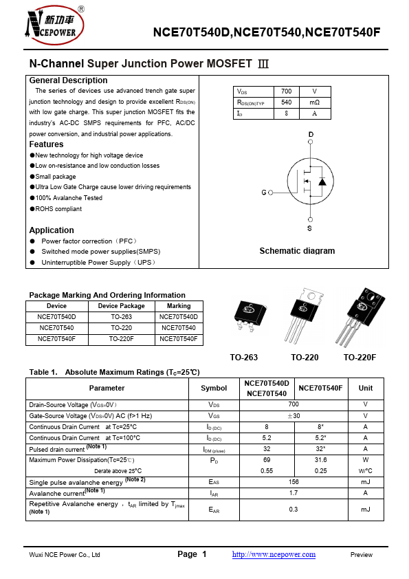 NCE70T540