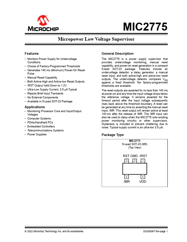 MIC2775 Microchip