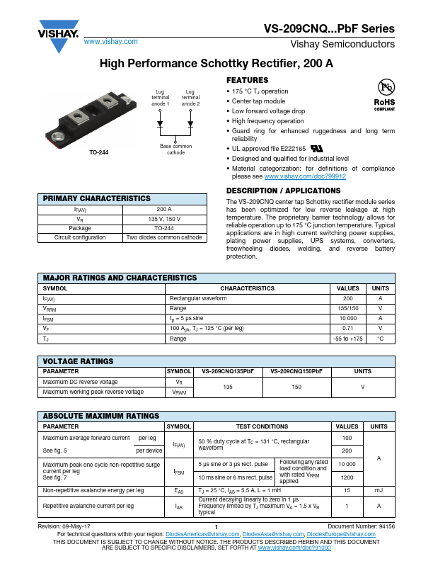 VS-209CNQ135PbF