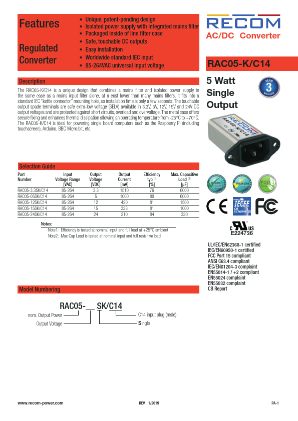 RAC05-15SK-C14