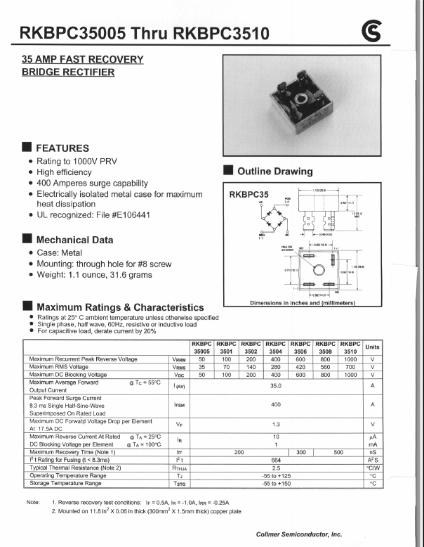 RKBPC35005 Fuji Electric