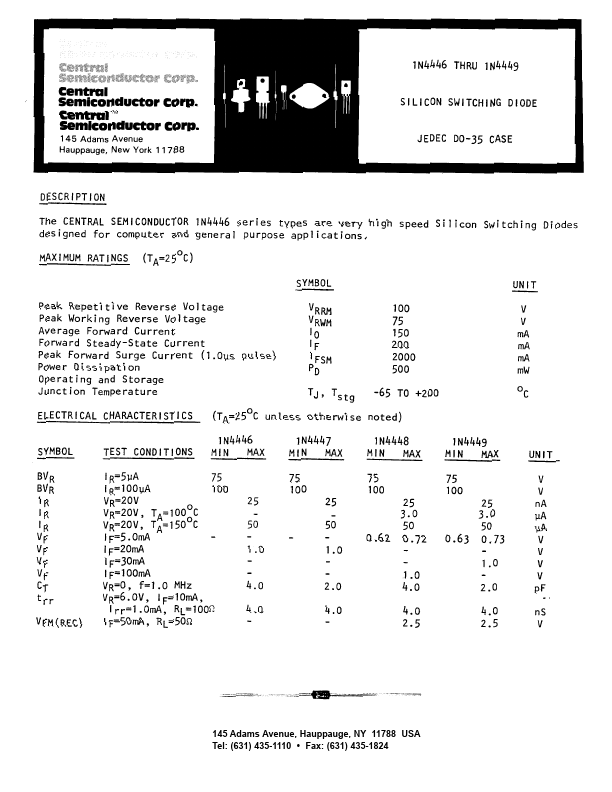 1N4446 Central Semiconductor