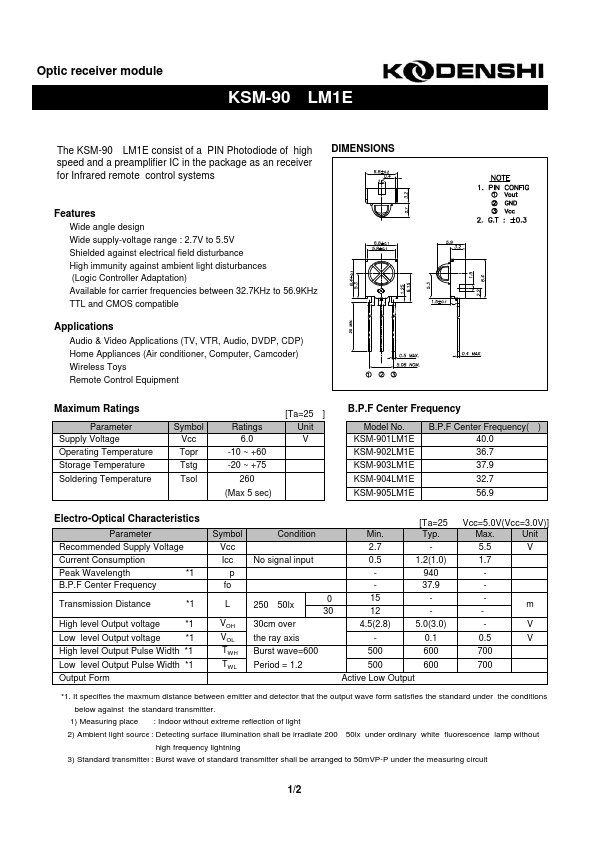 <?=KSM-901LM1E?> डेटा पत्रक पीडीएफ