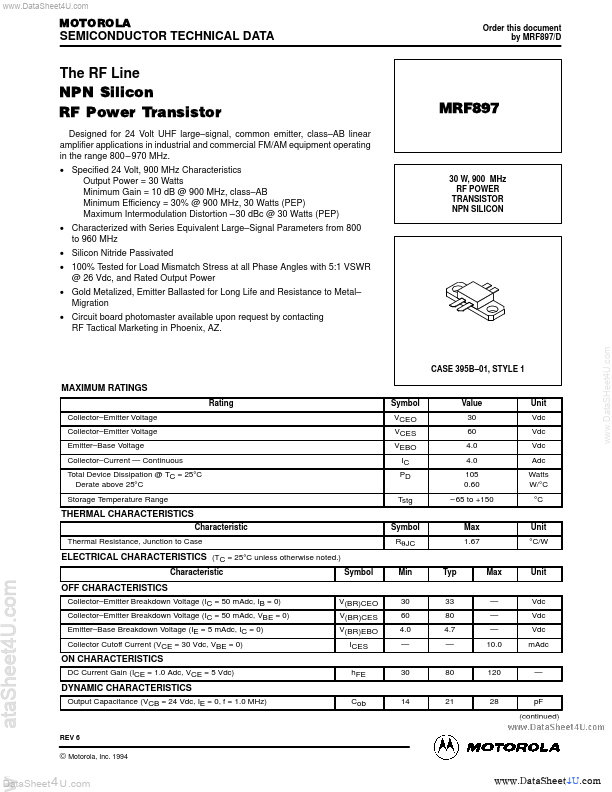 <?=MRF897?> डेटा पत्रक पीडीएफ