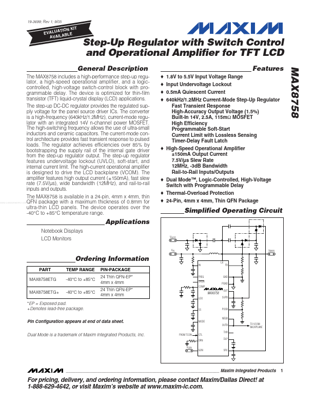 MAX8758 Maxim Integrated Products