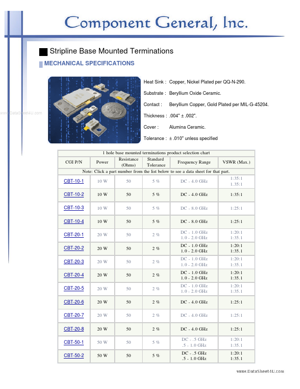 CBT-50-7 Component General