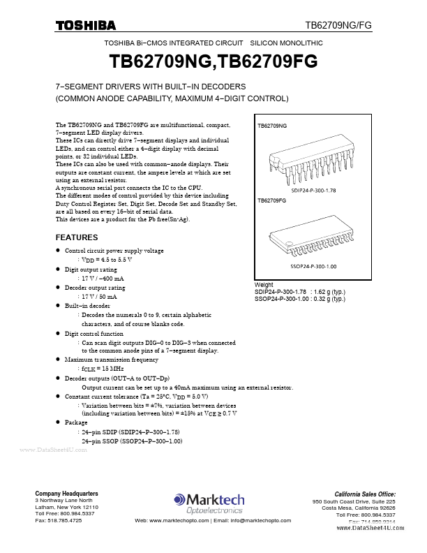 TB62709NG Toshiba Semiconductor