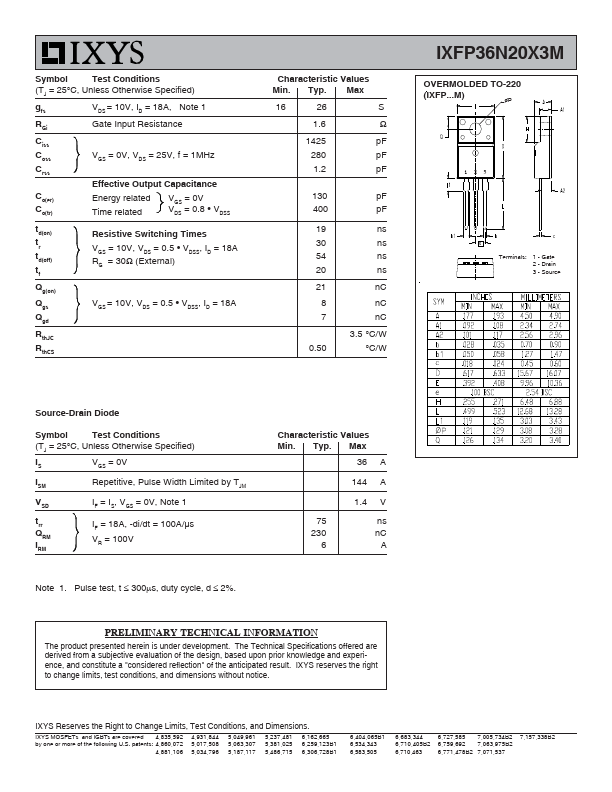 IXFP36N20X3M