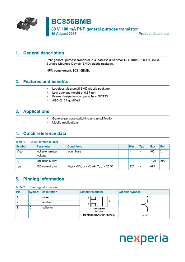 BC856BMB nexperia