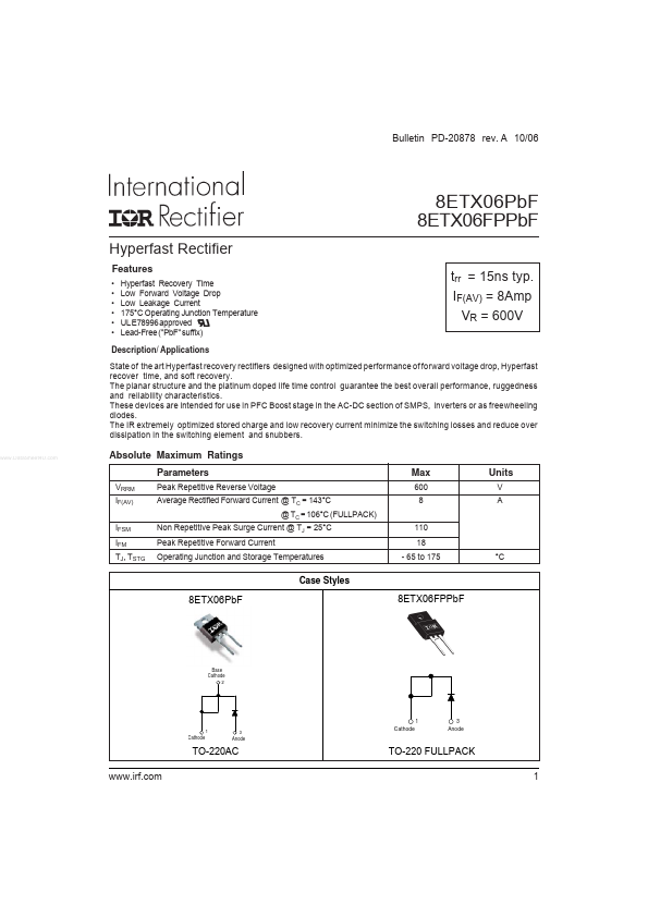 8ETX06FPPBF International Rectifier