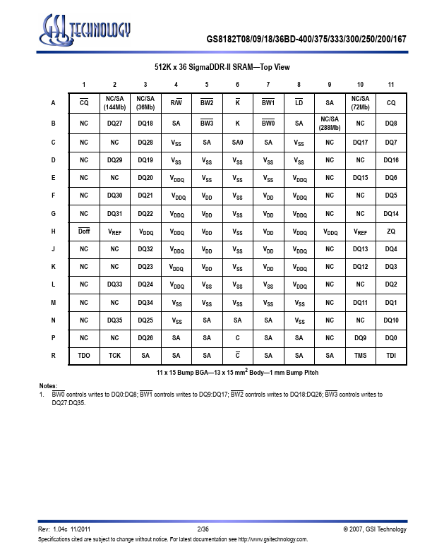 GS8182T36BGD