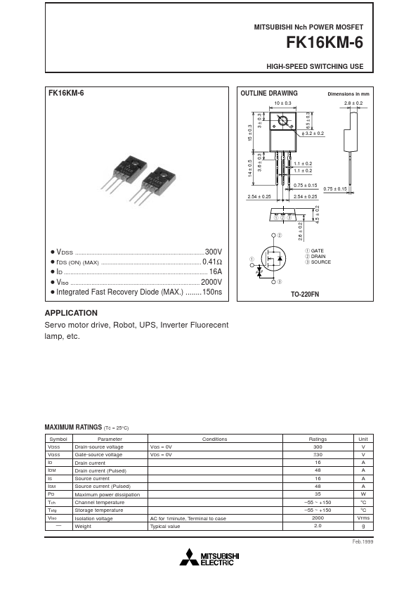 FK16KM-6 Mitsubishi Electric Semiconductor