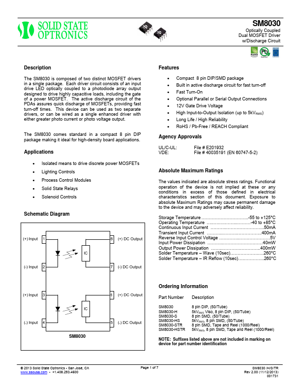 SM8030 Solid State Optronic